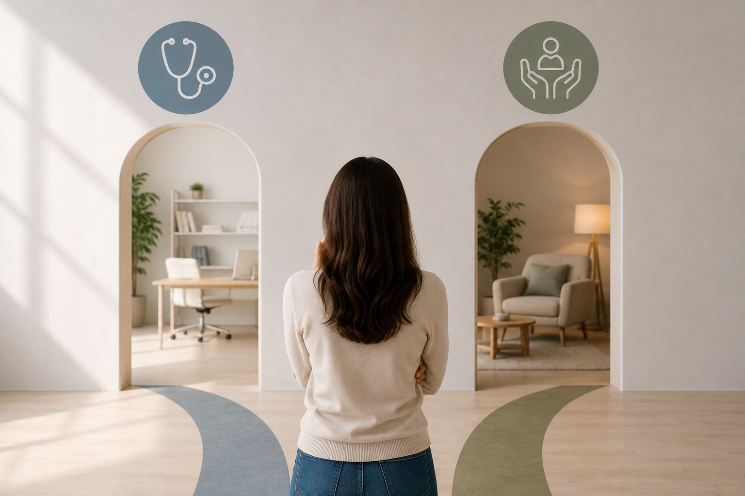 A psychiatrist and a counsellor at a mental health clinic in Dubai