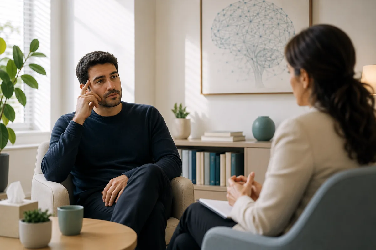 Consultant psychiatrist conducting an adult autism assessment consultation in Dubai