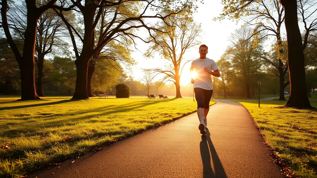 Person exercising outdoors for joint health