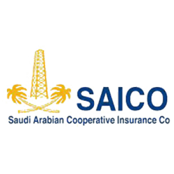 SAICO Insurance logo, offering a range of services including health, auto, life, and property insurance solutions across Saudi Arabia.